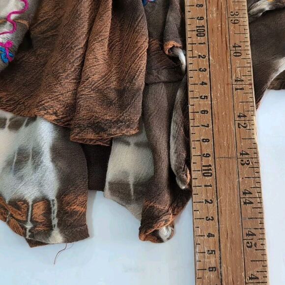 Sante Classics Dress Women's OS One Size Brown Tie Dye Embroidered Festival Boho - Picture 14 of 14